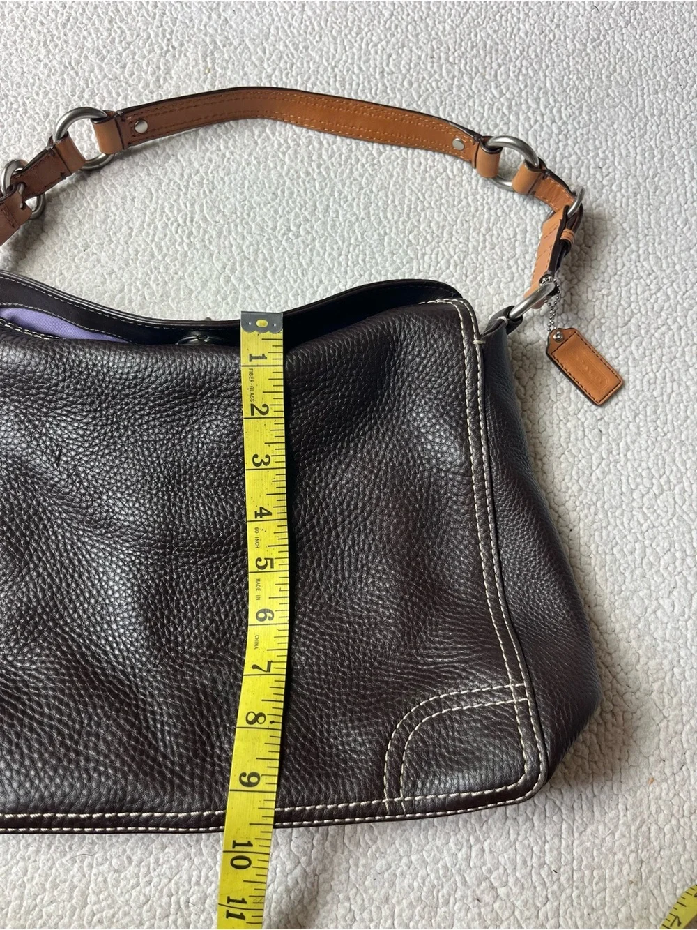 COACH CHELSEA HOBO SHOULDER BAG BROWN PEBBLED LEATHER